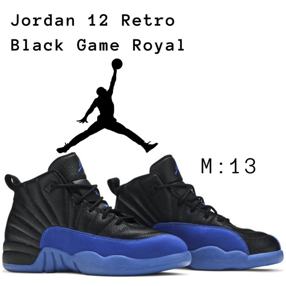 Jordan 12 Retro Black Game Royal. - Picture 1 of 6